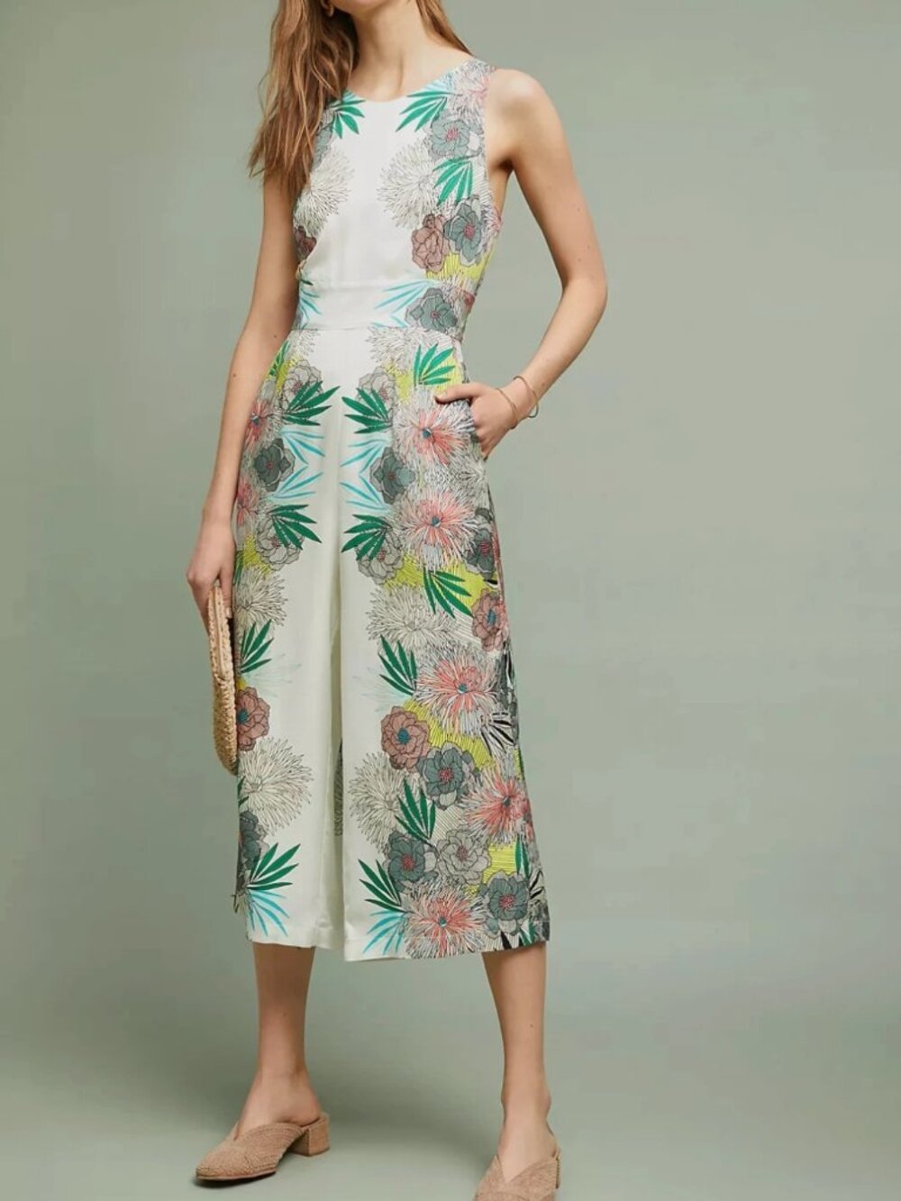 Corey Lynn Calter Anthropologie Bloome Floral Jumpsuit size 4